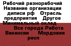 Рабочий-разнорабочий › Название организации ­ диписи.рф › Отрасль предприятия ­ Другое › Минимальный оклад ­ 35 000 - Все города Работа » Вакансии   . Мордовия респ.
